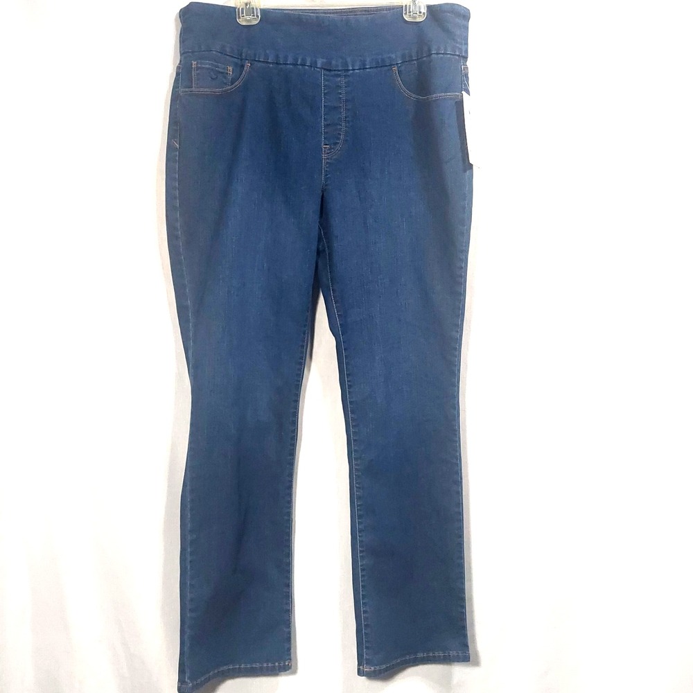Gloria Vanderbilt Womens 14 Amanda Denim Jeans Pull On Slimming 5 Pockets NEW